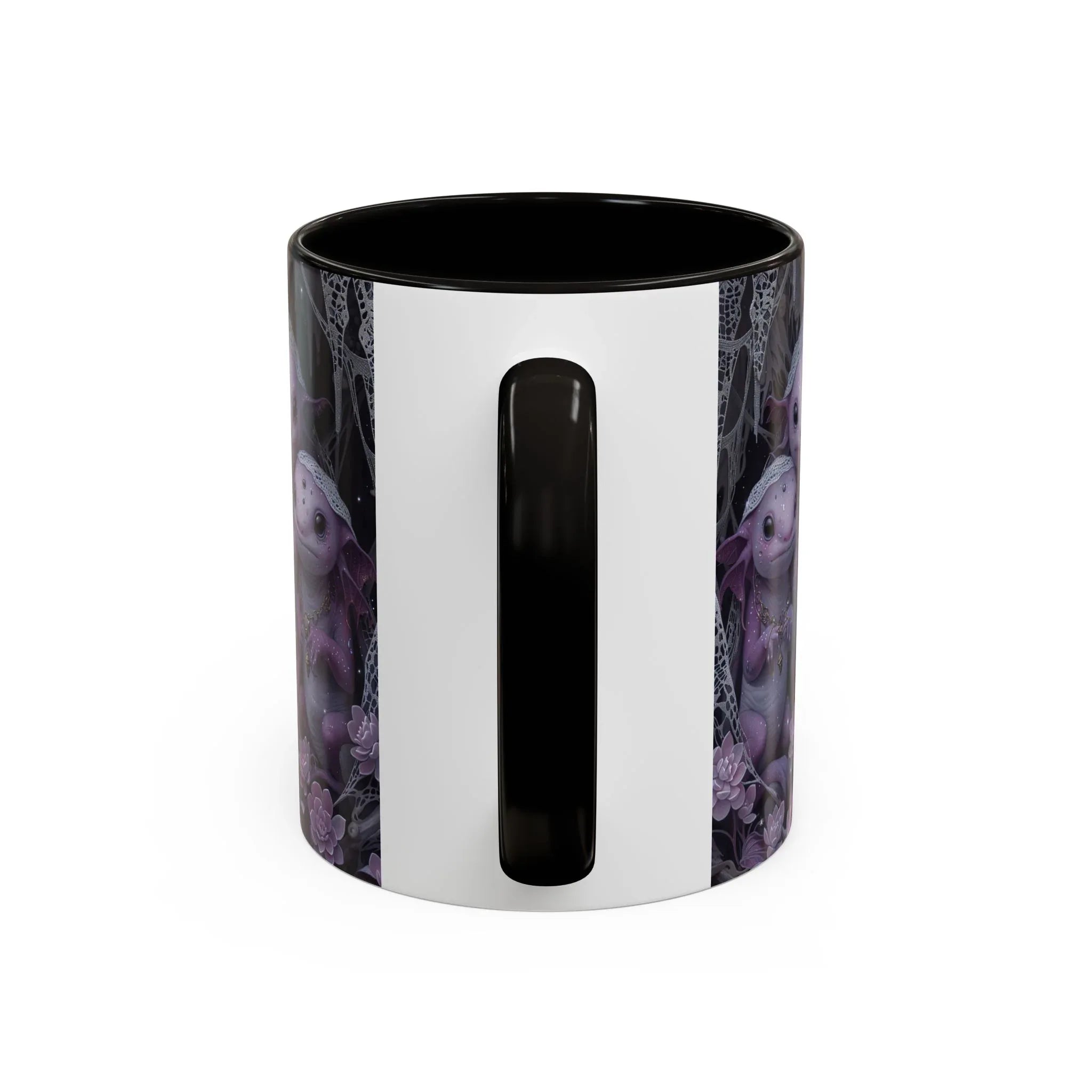 Purple Axolotl Trio Mug | Cute Amphibian Art Ceramic Coffee Cup - 250 USA Celebration