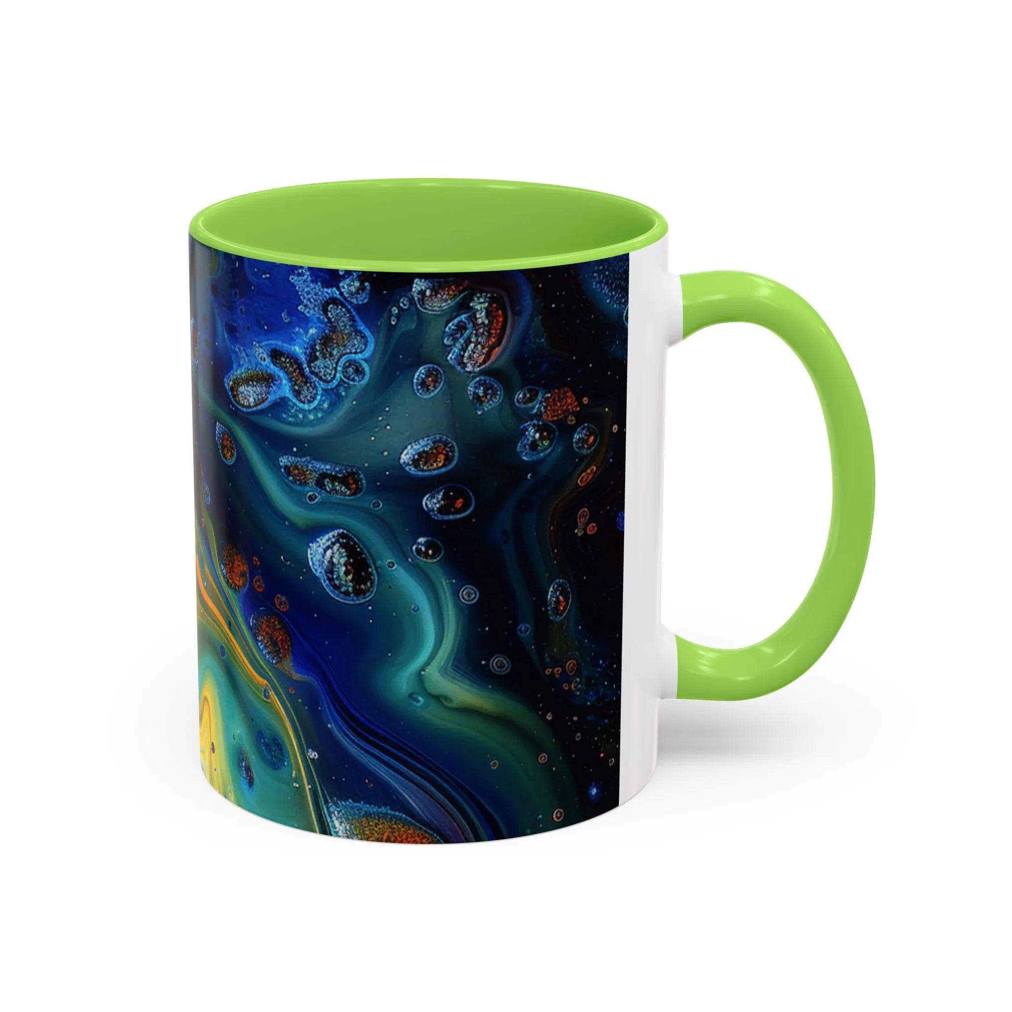 Colorful Mugs (11oz, 15oz) Intense abstract oil splat- coffee cup - 250 USA Celebration