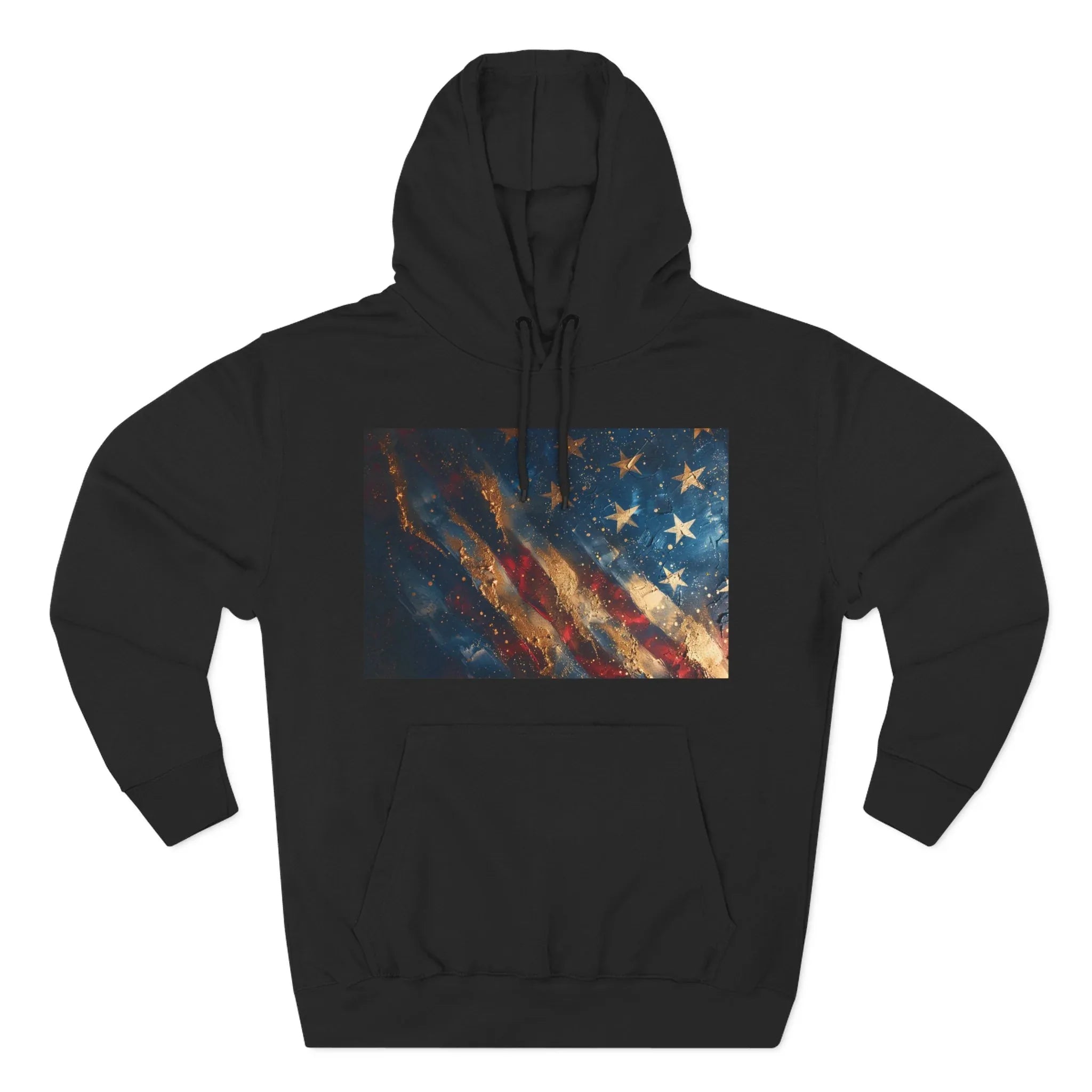 Distressed American Flag Hoodie | Vintage USA Stars Stripes Pullover - 250 USA Celebration