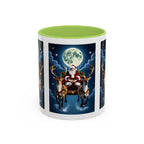 Santa Sleigh with Reindeer Coffee Mug | Christmas Moon Accent Mug - 250 USA Celebration