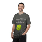 Focus Wins Matches Tennis Ball T-shirt | Tennis Graphic Tee - 250 USA Celebration