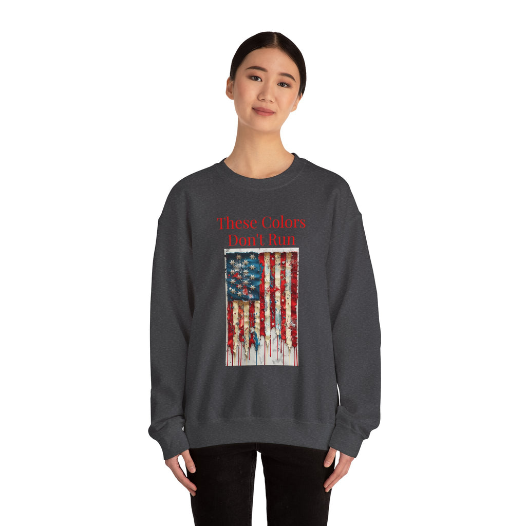 Patriotic Vintage Crewneck Sweatshirt, USA Flag Design, Unisex Sweatshirt, Cozy Apparel for Independence Day, Gift for Veterans
