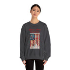 Patriotic Vintage Crewneck Sweatshirt, USA Flag Design, Unisex Sweatshirt, Cozy Apparel for Independence Day, Gift for Veterans