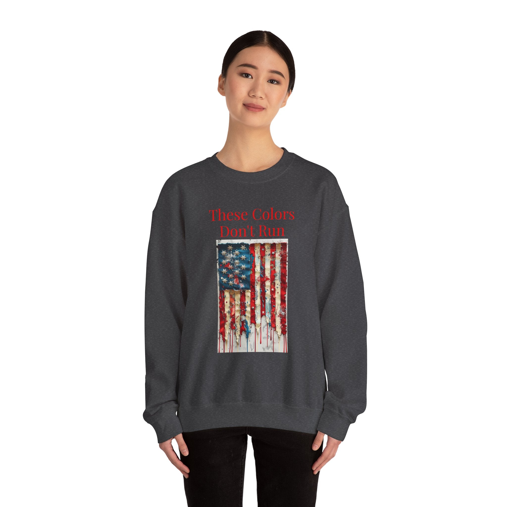 Patriotic Vintage Crewneck Sweatshirt, USA Flag Design, Unisex Sweatshirt, Cozy Apparel for Independence Day, Gift for Veterans
