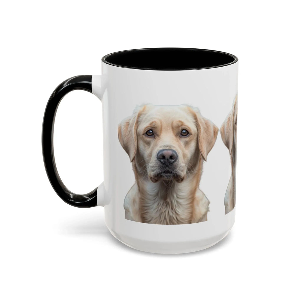 Soulful Labrador Portrait Accent Coffee Mug, Cute Dog Face Ceramic Mug - 250 USA Celebration