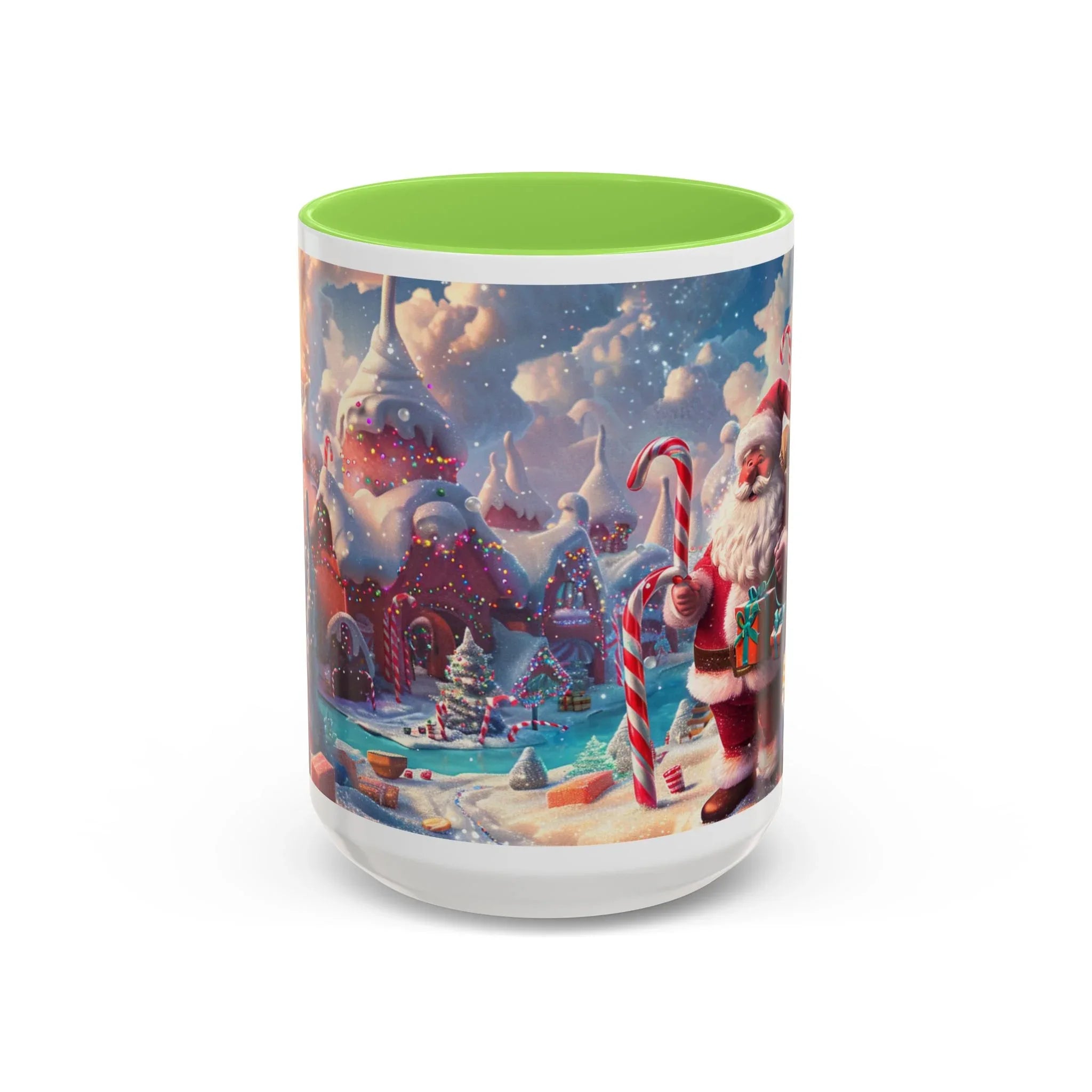 Festive Santa in Candy Wonderland mug | Holiday Christmas ceramic mug - 250 USA Celebration