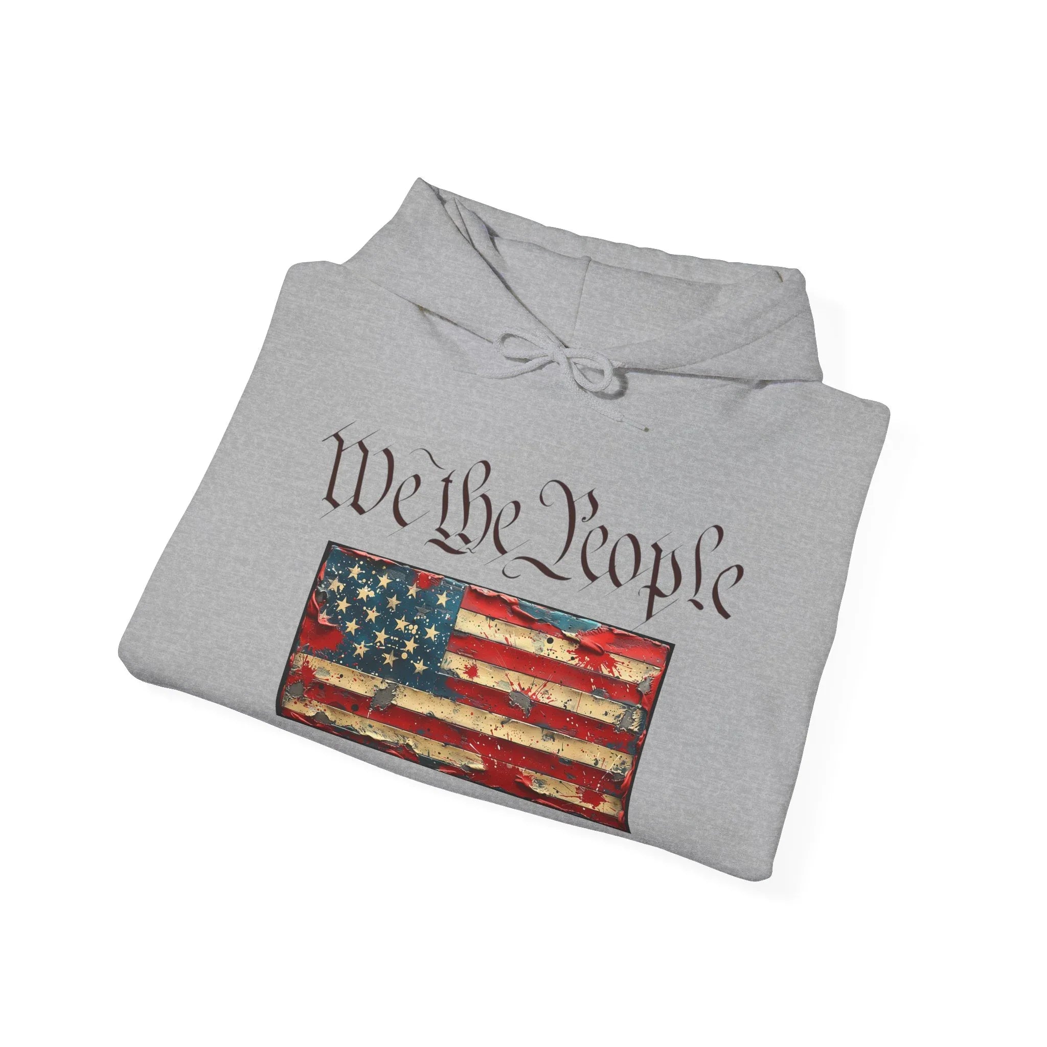 We The People distressed American flag Hoodie | Patriotic Constitution design - 250 USA Celebration