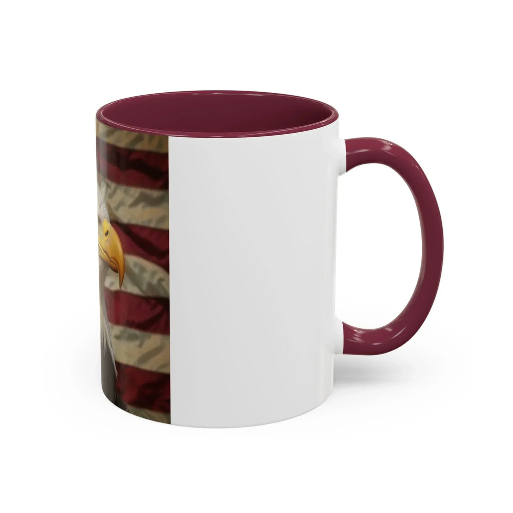 Colorful Mugs (11oz, 15oz) American eagle with American flag, fireworks all around the eagle, patriotic themed - 250 USA Celebration