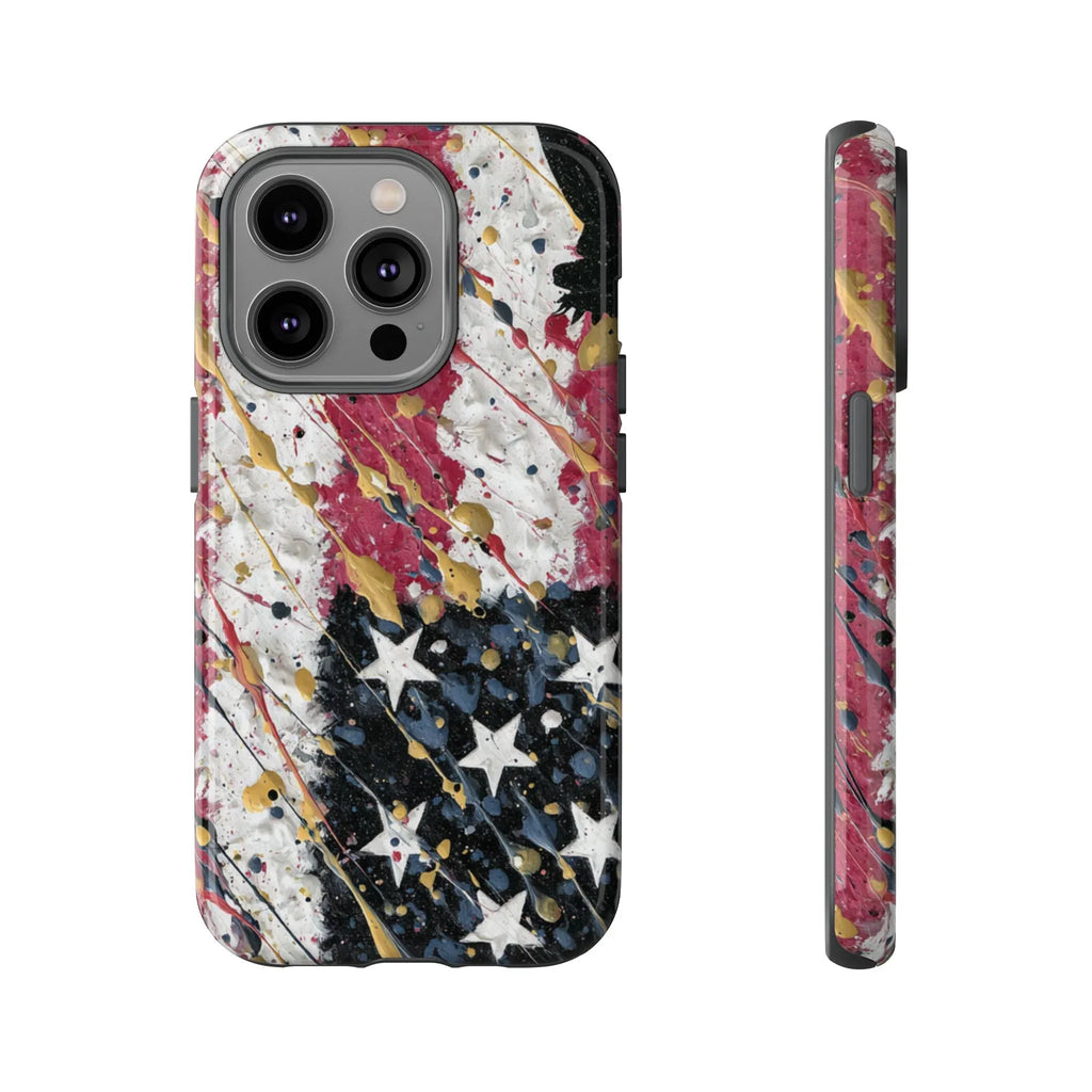 Abstract Drip American Flag Phone Case | Tough Case - 250 USA Celebration