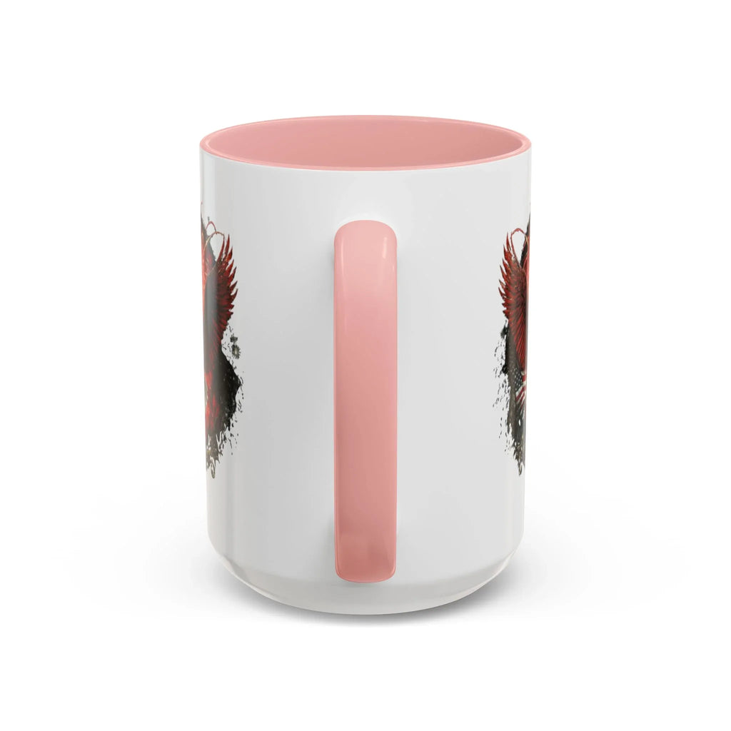 Red Eagle Emblem Accent Coffee Mug | Patriotic Eagle Design - 250 USA Celebration