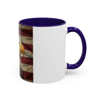 Colorful Mugs (11oz, 15oz) American eagle with American flag, fireworks all around the eagle, patriotic themed - 250 USA Celebration