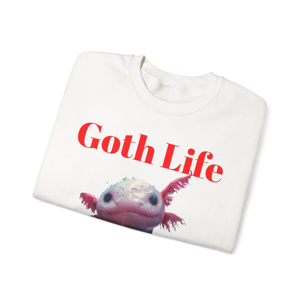 Goth Life Axolotl Sweatshirt | Cute Goth Axolotl Illustration - 250 USA Celebration