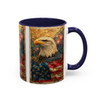Bald Eagle with Tattered American Flag Coffee Mug | Fireworks Patriotic 11oz 15oz - 250 USA Celebration