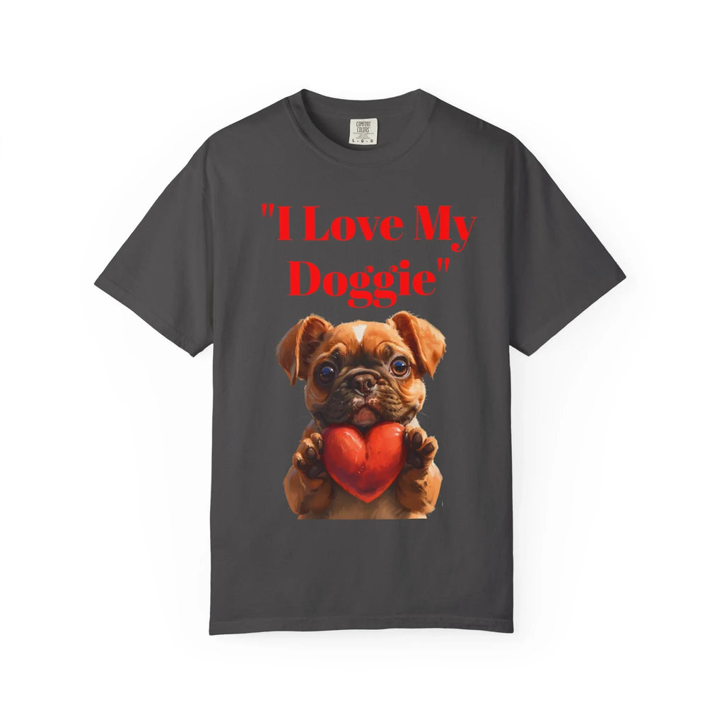 Cute French Bulldog Puppy Holding Red Heart T-shirt | Dog Lover Cartoon - 250 USA Celebration