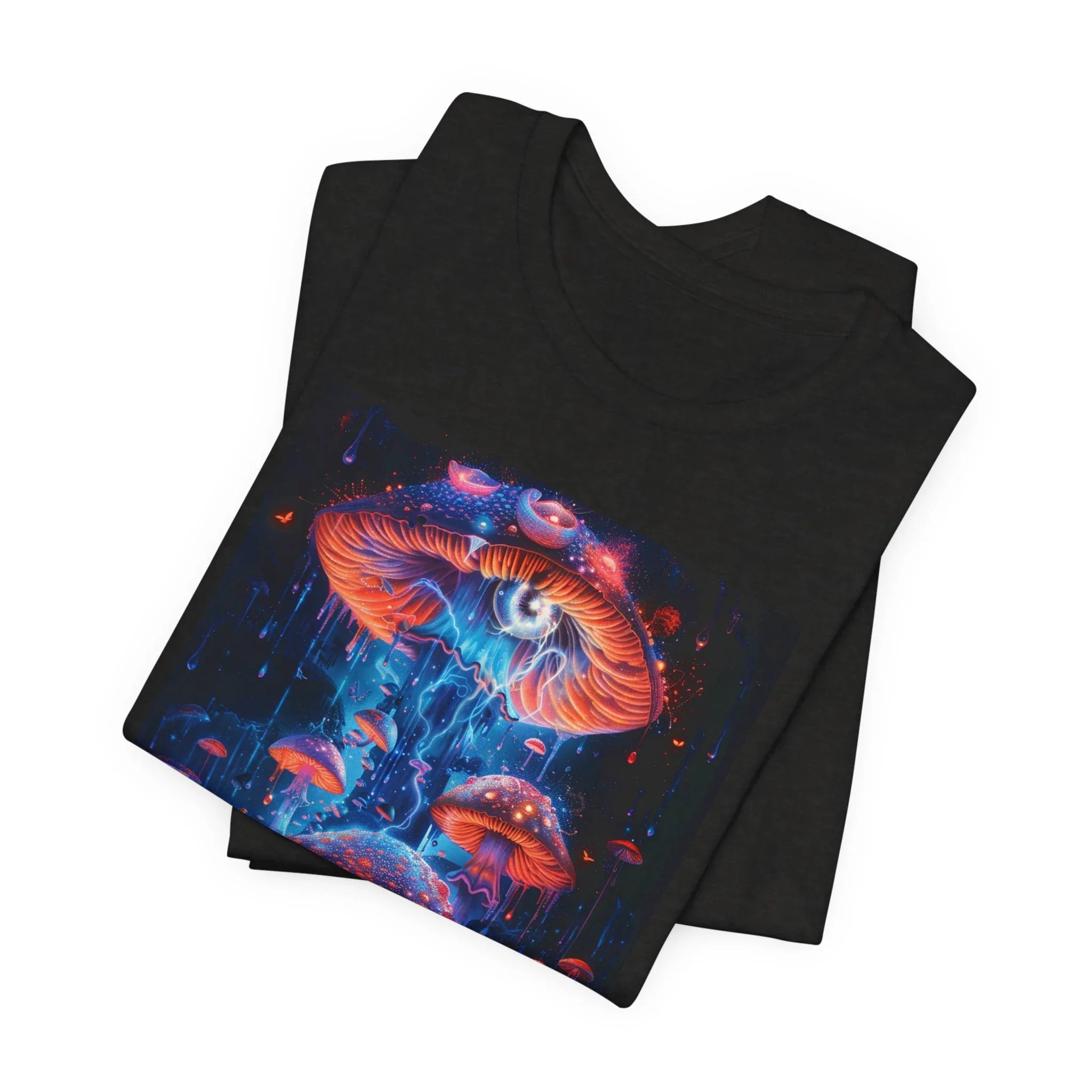 Glowing Third Eye Psychedelic Mushrooms T-Shirt | Neon Lava Lamp Blacklight - 250 USA Celebration