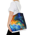 Abstract Fluid Art Tote Bag | Colorful Swirl Beach Bag - 250 USA Celebration