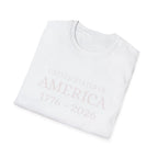 United States of America 1776-2026 T-Shirt | Patriotic Vintage Text - 250 USA Celebration