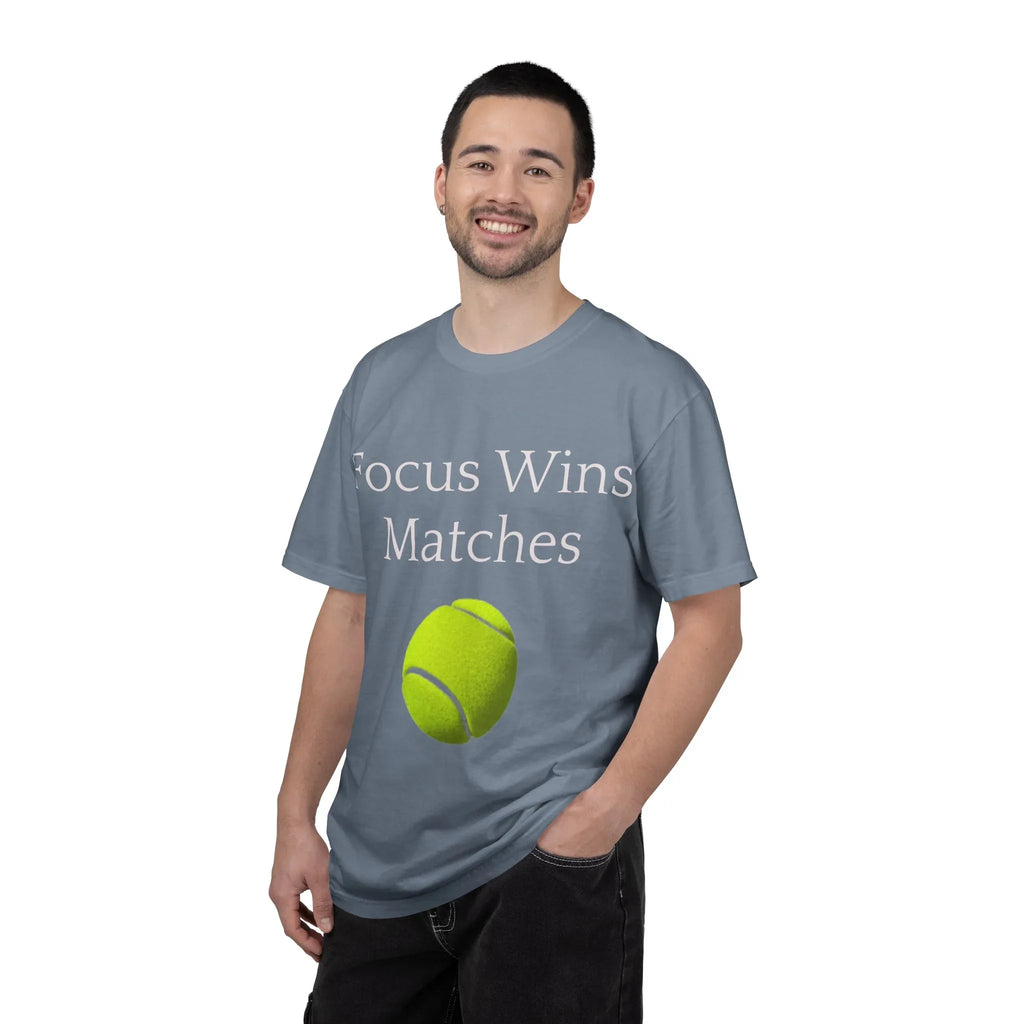 Focus Wins Matches Tennis Ball T-shirt | Tennis Graphic Tee - 250 USA Celebration