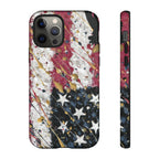 Abstract Drip American Flag Phone Case | Tough Case - 250 USA Celebration