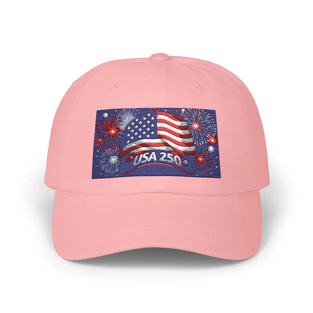 USA 250 American Flag Fireworks Baseball Hat | Patriotic July 4th Cap - 250 USA Celebration
