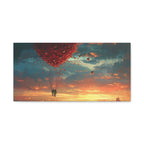 Romantic Canvas Wall Art, Love, Heart Balloon Art, Gift for Couples, Valentines Wall Decor, Valentine's Day Women's Merchandise, Valentines - 250 USA Celebration