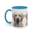 Soulful Labrador Portrait Accent Coffee Mug, Cute Dog Face Ceramic Mug - 250 USA Celebration