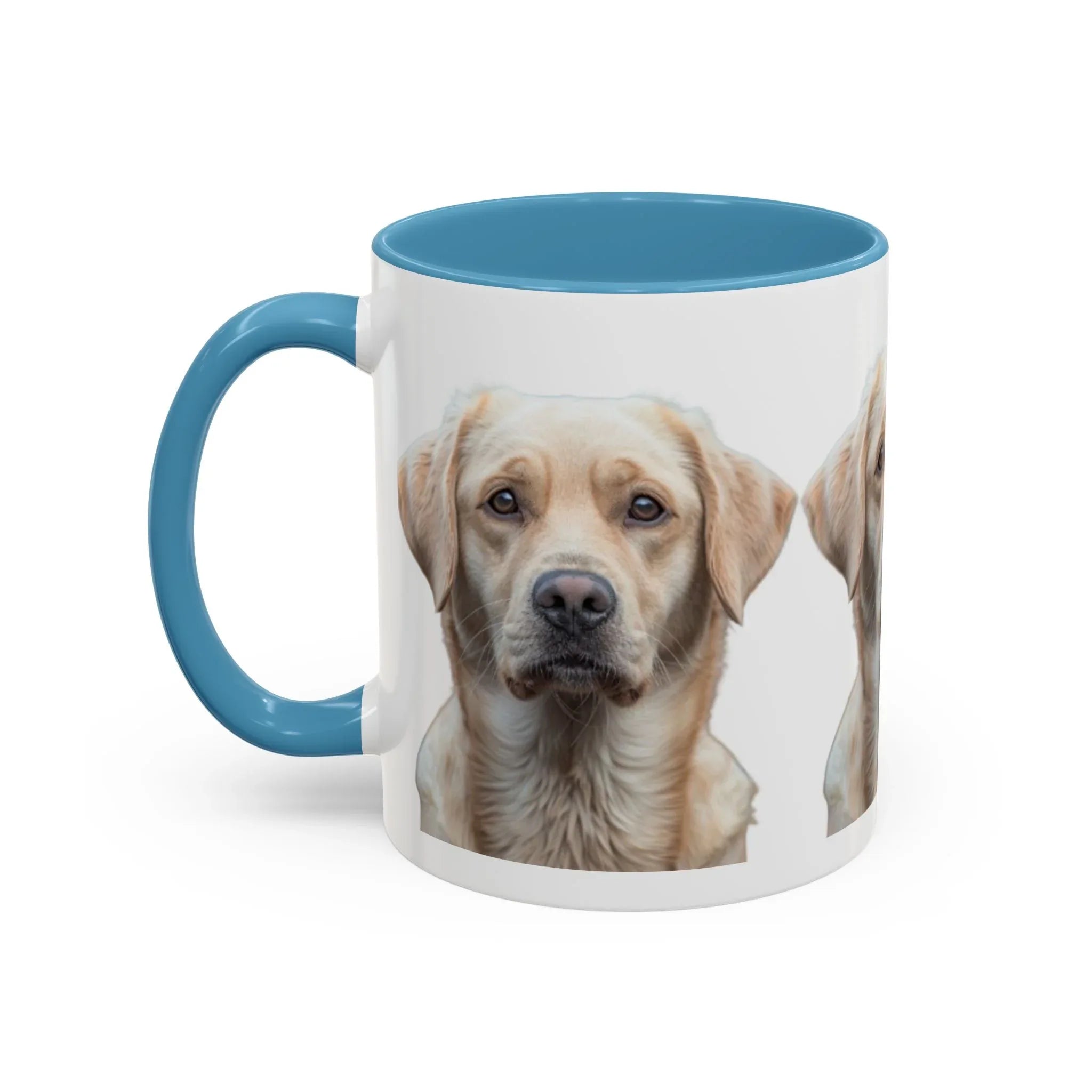 Soulful Labrador Portrait Accent Coffee Mug, Cute Dog Face Ceramic Mug - 250 USA Celebration