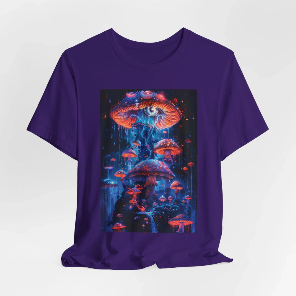 Glowing Third Eye Psychedelic Mushrooms T-Shirt | Neon Lava Lamp Blacklight - 250 USA Celebration