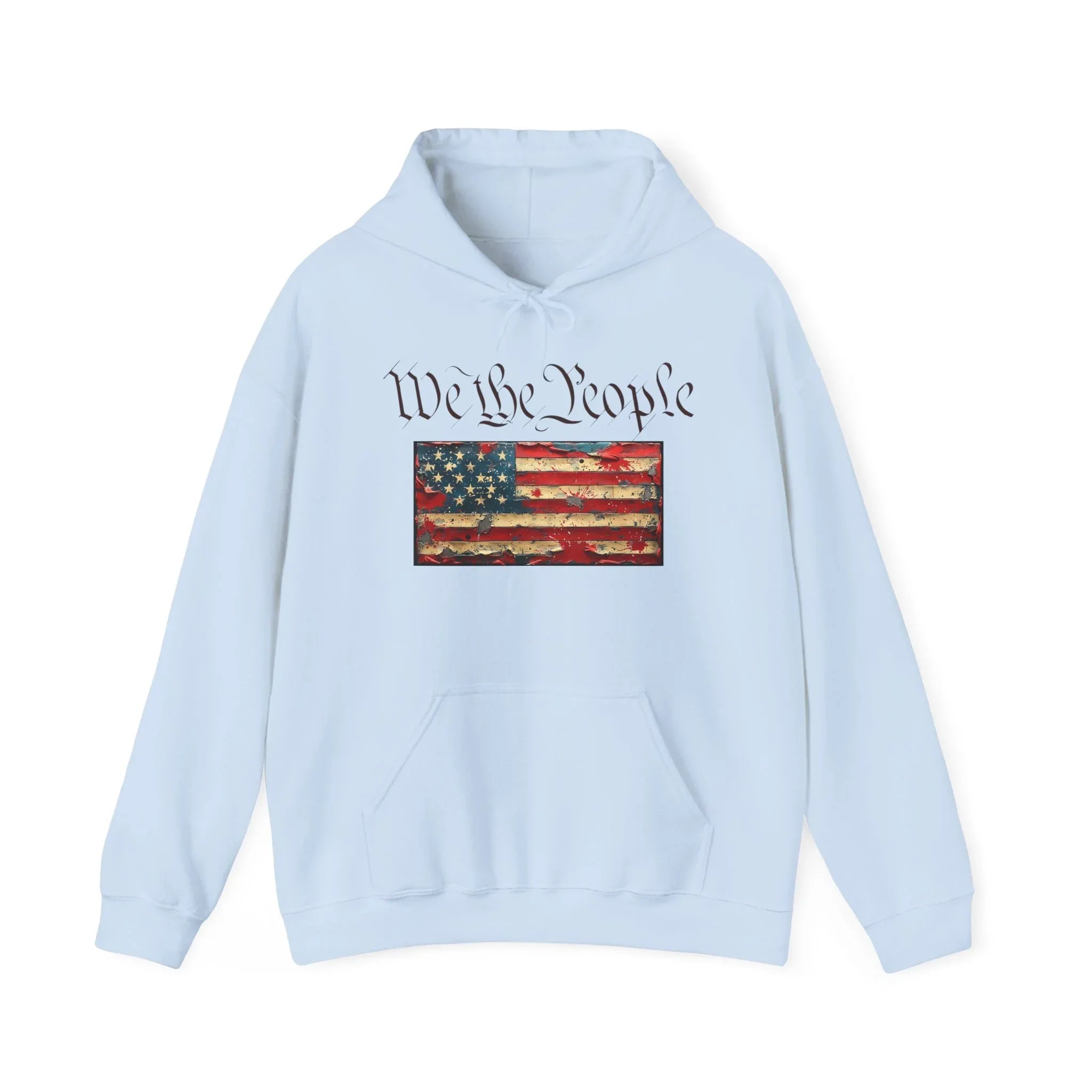 We The People distressed American flag Hoodie | Patriotic Constitution design - 250 USA Celebration