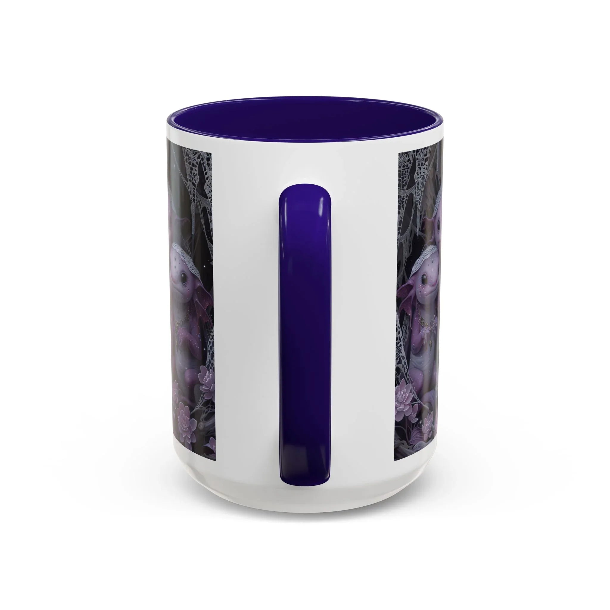 Purple Axolotl Trio Mug | Cute Amphibian Art Ceramic Coffee Cup - 250 USA Celebration