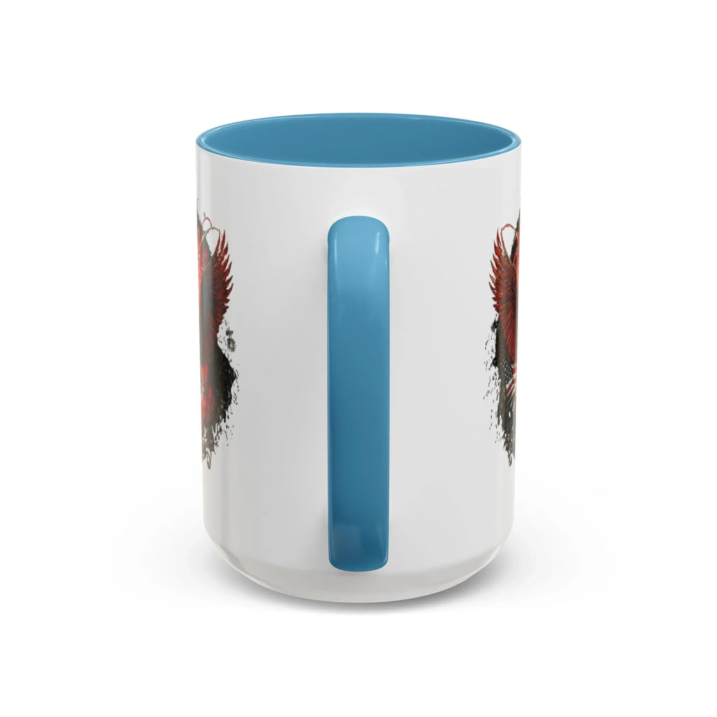 Red Eagle Emblem Accent Coffee Mug | Patriotic Eagle Design - 250 USA Celebration