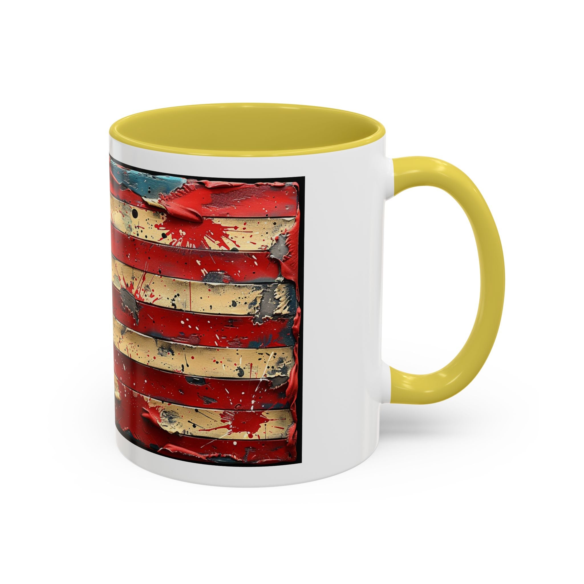 Colorful Mugs (11oz, 15oz), American Flag, Patriotic Flag coffee cup