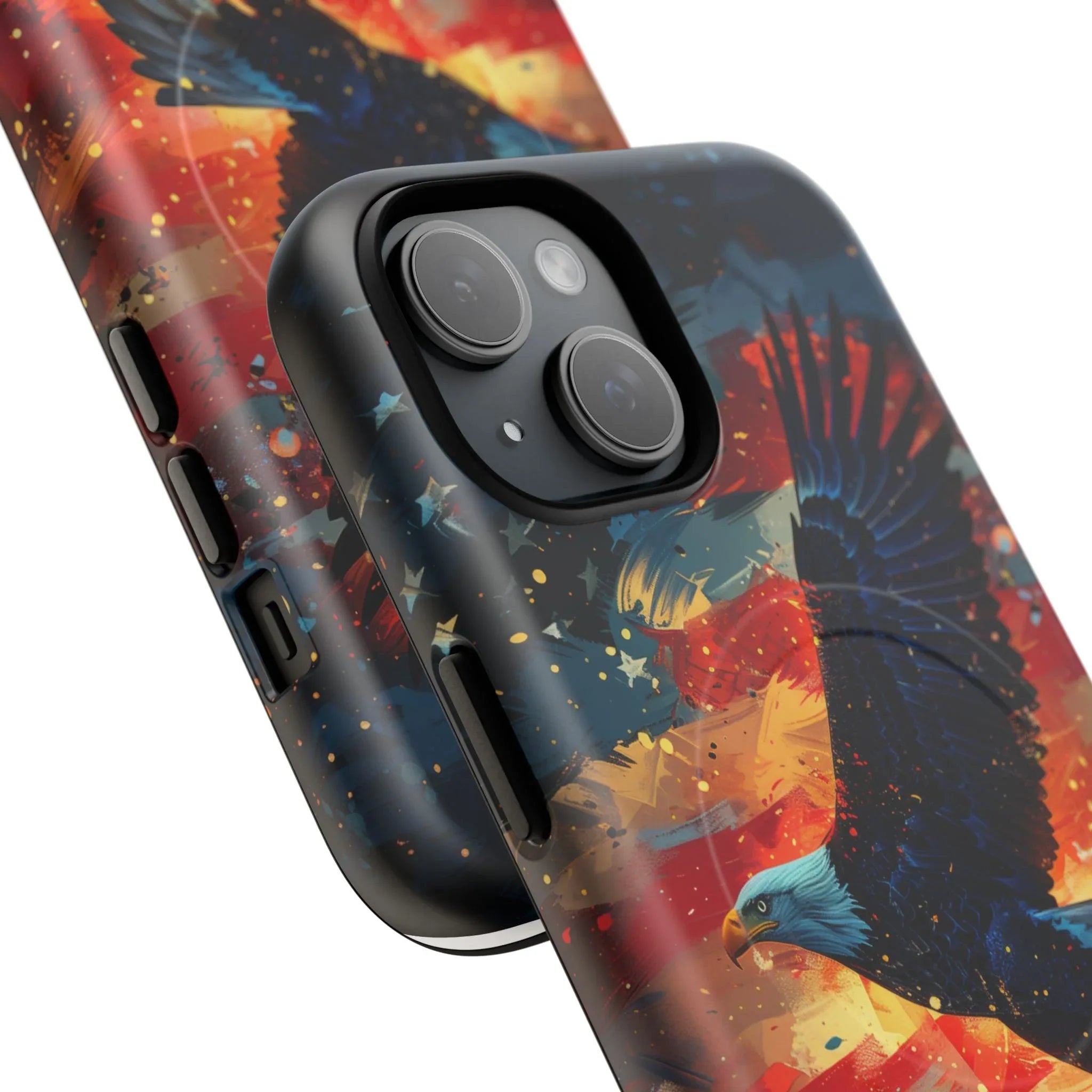 Eagle Flag Magnetic Phone Case, Patriotic iPhone Cover, Tough Cell Phone Cases, Gift for Veterans, Independence Day Accessories - 250 USA Celebration