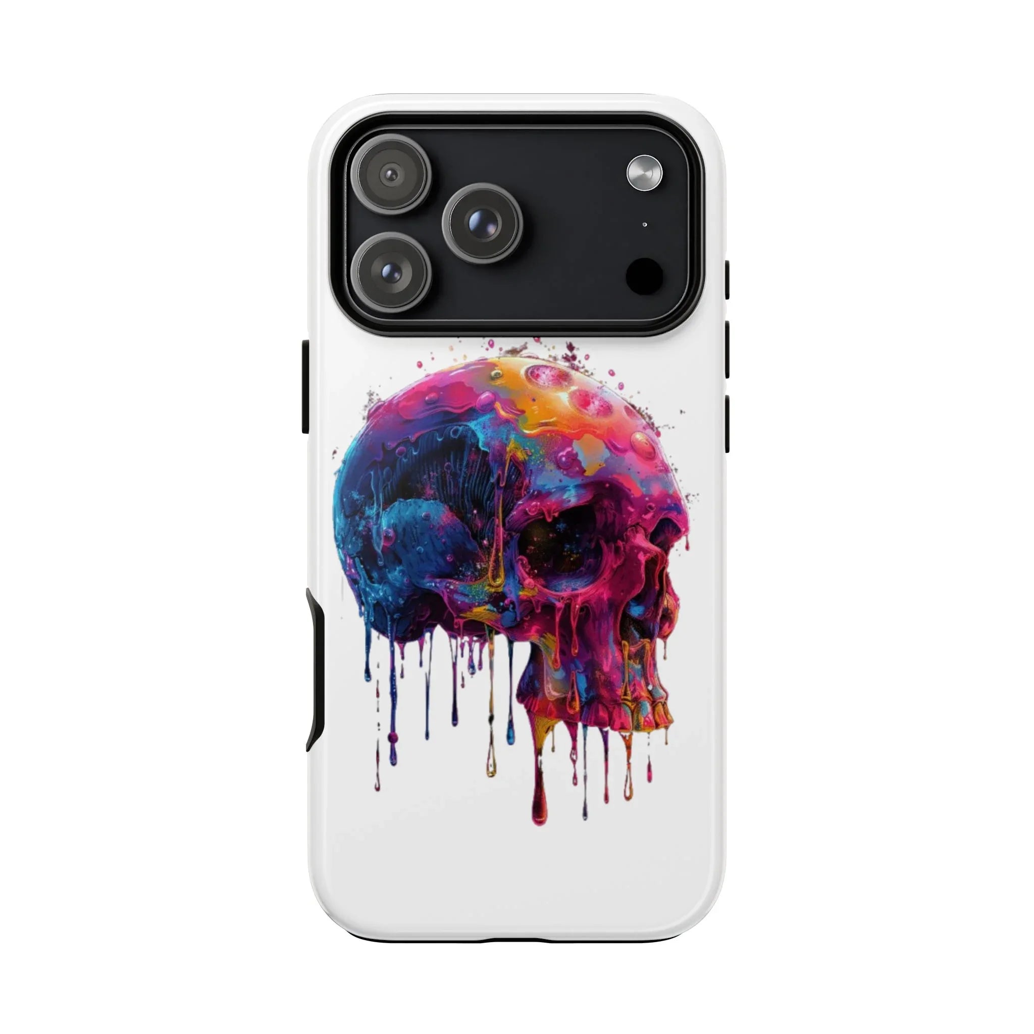 Colorful Drip Skull Phone Case | Hard Plastic Protective Case - 250 USA Celebration