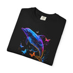 Colorful Dolphin Splash with Butterflies T-Shirt | Ocean Animal Tee - 250 USA Celebration