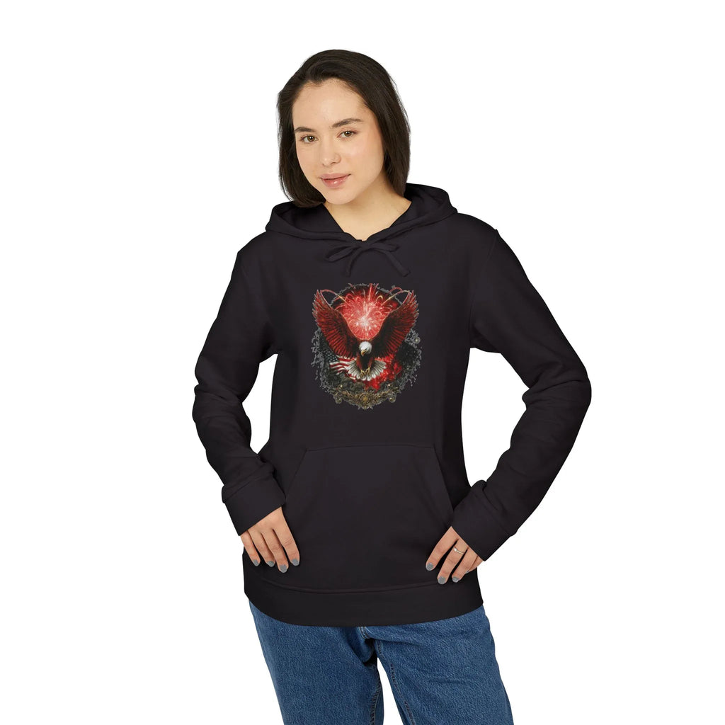 Red Fox Watercolor Mask hoodie | Hoodie - 250 USA Celebration