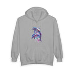 Watercolor Dolphins Zip Hoodie | Ocean Marine Animal Graphic - 250 USA Celebration
