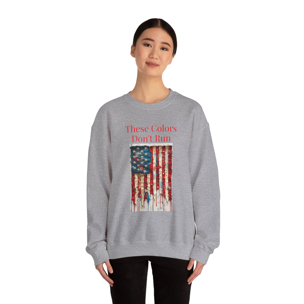 Patriotic Vintage Crewneck Sweatshirt, USA Flag Design, Unisex Sweatshirt, Cozy Apparel for Independence Day, Gift for Veterans