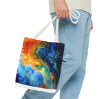 Abstract Fluid Art Tote Bag | Colorful Swirl Beach Bag - 250 USA Celebration