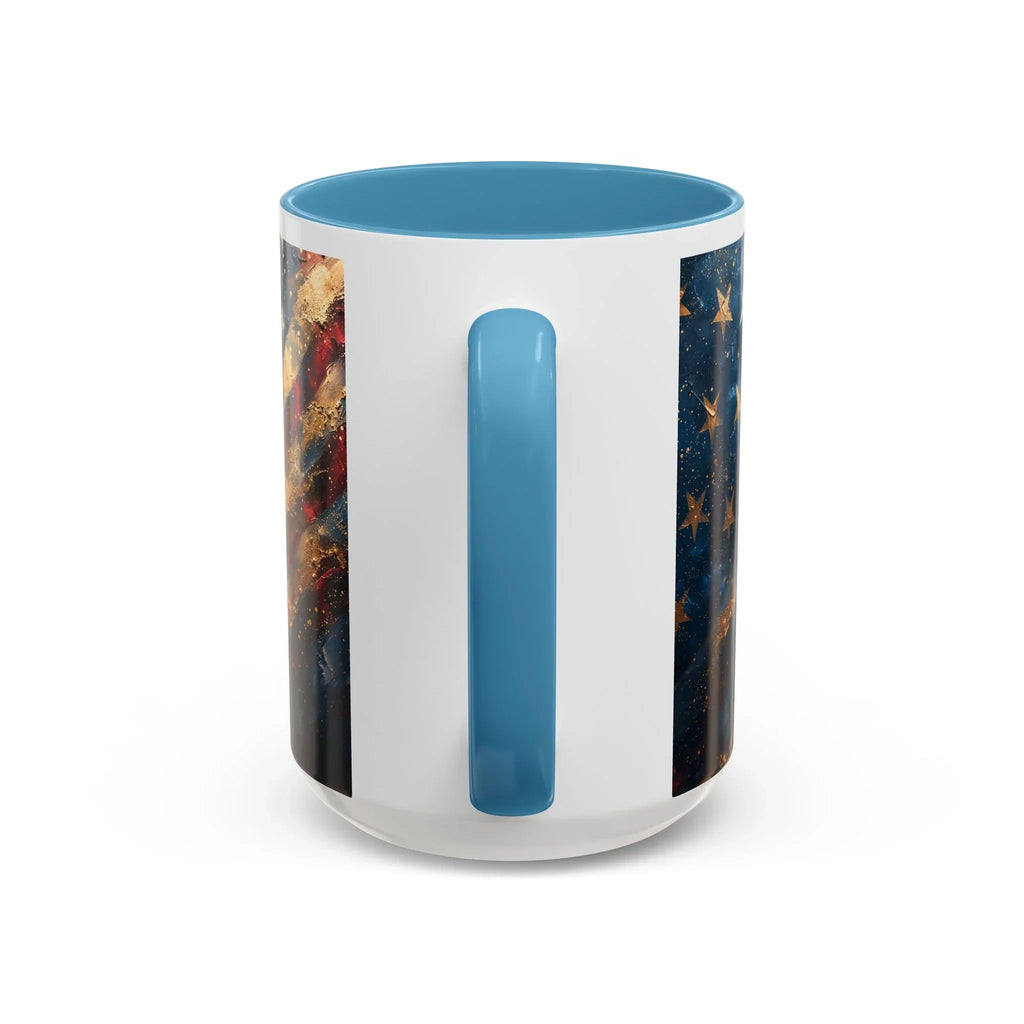 Distressed American Flag Accent Coffee Mug | 11oz 15oz - 250 USA Celebration