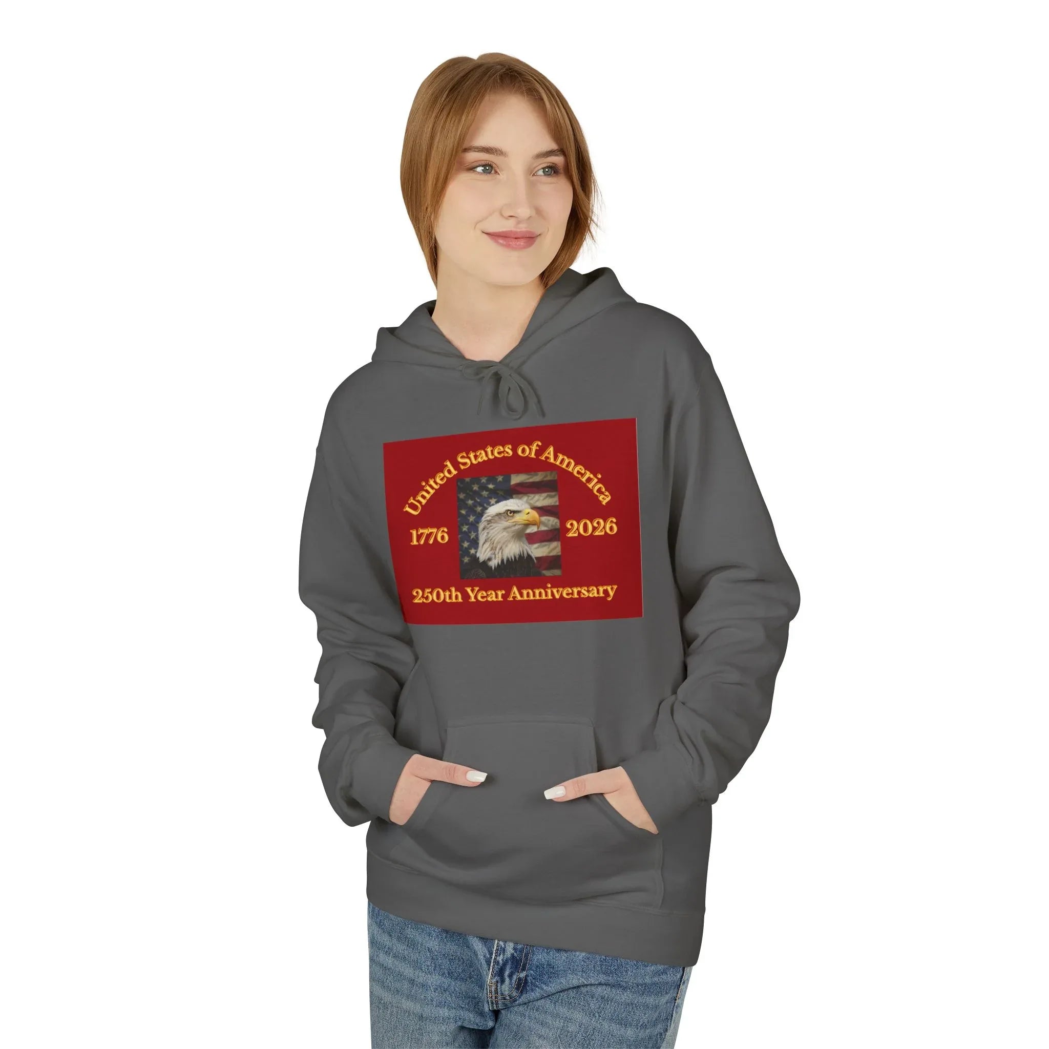 Bald Eagle Patriotic 250th Anniversary Hoodie 1776 2026 United States 250th Anniversary USA Patriotic Freedom Shirt Responsibly Made America - 250 USA Celebration