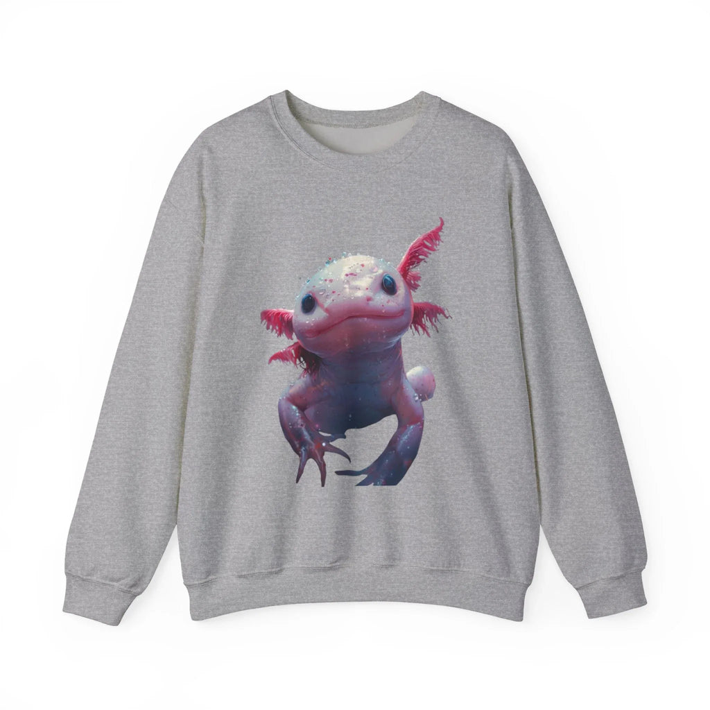 Pink Axolotl Illustration Sweatshirt | Cute Amphibian Art, Pastel Watercolor - 250 USA Celebration