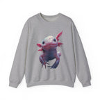 Pink Axolotl Illustration Sweatshirt | Cute Amphibian Art, Pastel Watercolor - 250 USA Celebration
