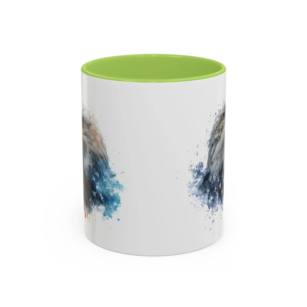 American Bald Eagle watercolor, Coffee Mug | Patriotic flag design - 250 USA Celebration