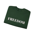 FREEDOM text Crewneck Sweatshirt | Bold Lettering, Minimalist Black Pullover - 250 USA Celebration