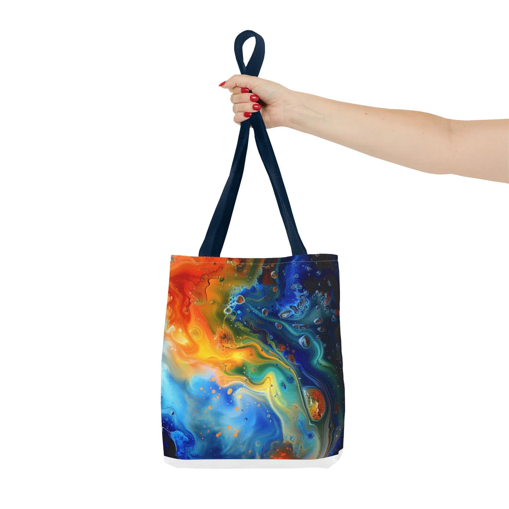 Abstract Fluid Art Tote Bag | Colorful Swirl Beach Bag - 250 USA Celebration