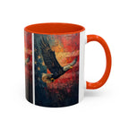Colorful Mugs (11oz, 15oz) American Eagle Flying Coffee Cup, Patriotic American Eagle flying with American Flag in background - 250 USA Celebration