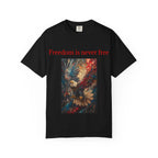 Freedom is Never Free T-shirt | Bald Eagle Patriotic Illustration - 250 USA Celebration