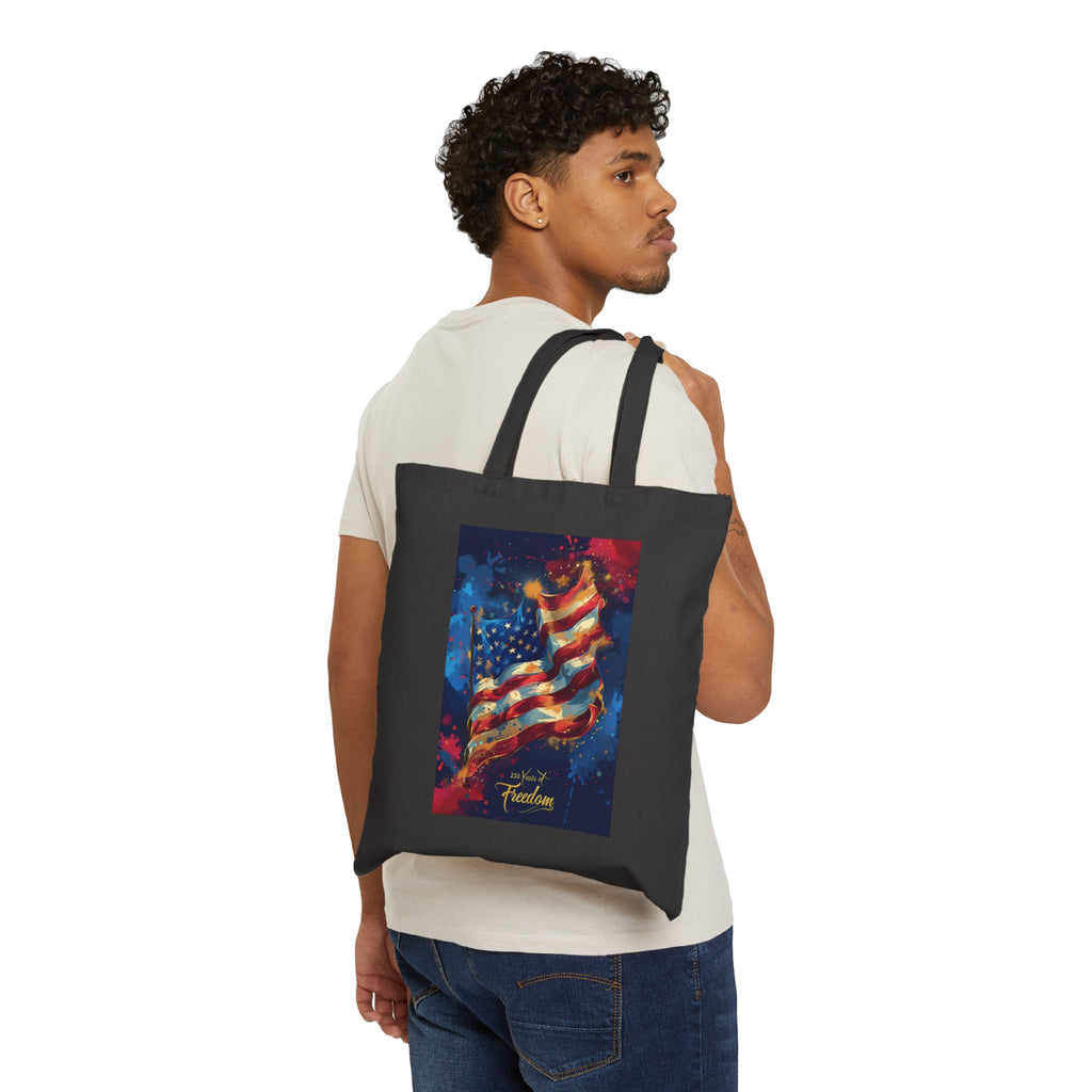 Patriotic Cotton Canvas Tote Bag, Eagle Design, Celebrate America 250, Eco-Friendly Shopping Bag, Gift for USA Lover, 4th of July, [...]