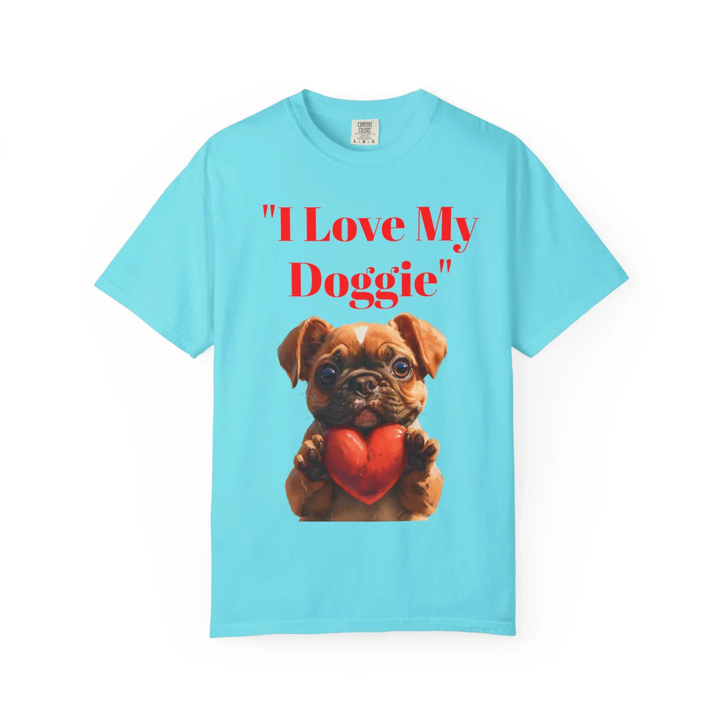 Cute French Bulldog Puppy Holding Red Heart T-shirt | Dog Lover Cartoon - 250 USA Celebration